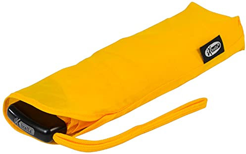 iX-brella Steel Flat Taschenschirm 2,5cm super Flacher Minischirm - Gold Fusion Yellow