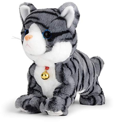 Smalody giocattoli interattivi, Peluche Elettronico Pet Robot Gatto Controllo del Suono Gattino Giocattoli Regali per Ragazzi e Ragazze Bambini Compleanno Natale (Occhi LED)