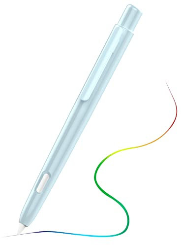 MoKo Hülle Kompatibel mit Apple Pencil 2. Generation, Ausziehbare Schutzhülle für Apple Pencil mit Stabilem Clip, Hart PC Apple Stifthülle, Unterstützt Doppeltippen, Himmelblau