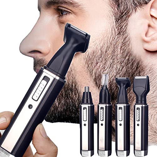 Retoo Nasenhaartrimmer Nasenhaarschneider Ohrhaartrimmer 3 in 1 zum Trimmen von Nasen, Ohrenhaaren und Augenbrauen, Präzisionstrimmer für Nasenhaare, Nasentrimmer, Bart Trimmer, Schwarz