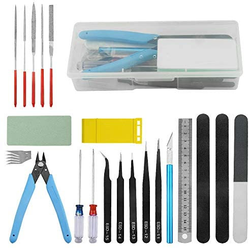 BGTXINGI 25-teiliges Modell-Werkzeug-Set für Gundam Modell-Werkzeug-Set mit Kunststoffbox, Modellbau, Modellbau, Modellbau, Reparatur und Befestigung