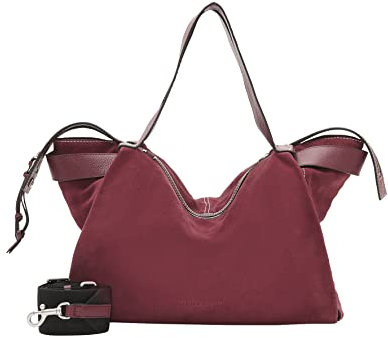 Liebeskind Berlin GRAY5 SUEDE Satchel Handtasche, Large (HxBxT 25.5cm x 38cm x 13cm), Peony