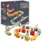 Janod - Circuito in Legno - 44 Pezzi in Legno Massiccio - Gioco Multisensoriale di Costruzione - Abilità Fino-Motorie - Certificato FSC - Vernice ad Acqua - Dai 2 Anni, J08044