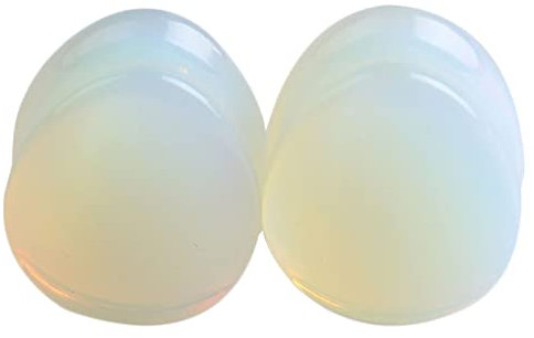 Homxi 2Stück Flesh Tunnel 8mm,Stein Ohr Plugs 0G Herren Ohrring Plug Opal Stein mit Tropfen Ohr Plug Set Opal