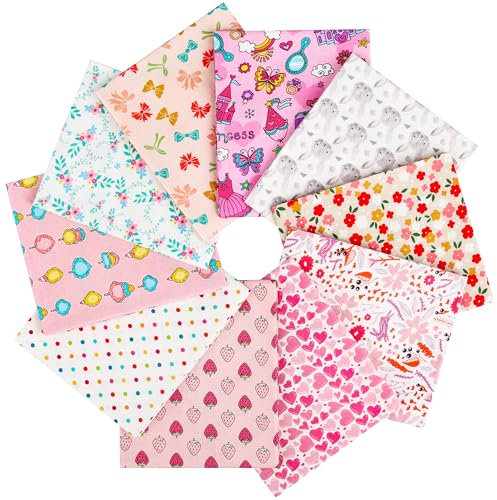 Craftido -24 Optionen- 100% Baumwolle Quiltingstoff Bündel 10pcs Fat Quarters 18x21 (46x53cm) -Mittleres Gewicht 5.2oz- für Quilting, Nähen Projekt, Patchwork, DIY Handwerk - Girls