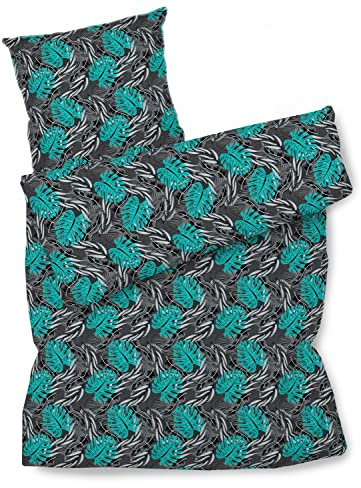 Amilian Bettwäsche Set Bettgarnitur 140x200 cm für Sommer und Winter mit Hotelverschluss 1x Bettbezug: 140 x 200 cm und 1x Kopfkissenbezug 80x80 cm