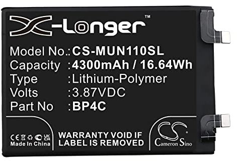 Cameron - Batteria Sino per Xiaomi Redmi Note 11T Pro+ PN: Xiaomi BP4C 4900mAh / 18.96Wh