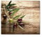 DEQORI Placa protectora de cristal para vitrocerámica, una pieza, 60 x 52 cm, diseño de rama de olivo decorativa, placa de vitrocerámica para cocina, placa de cristal y tabla de cortar para placas de