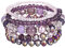 FULU AUTUMN Damen Kristall Perlen Armband Mehrschichtiges Steine Armband Boho Modeschmuck Beste Freundin Geschenke(21-Purple)