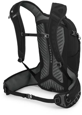 Osprey Raptor 14L Herren Fahrradrucksack mit Hydraulikspeicher, Schwarz/Wolfram, erweiterte Passform