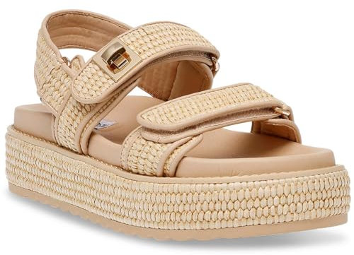 Steve Madden Damen Bigmona Sandale, Naturbast, 37 EU