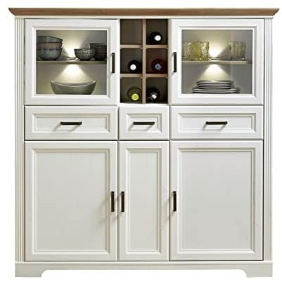 Nicht Zutreffend Highboard Anrichte Mehrzweckschrank | Weiß | Pinie | Artisan Eiche | 5 Türen | 3 Schubladen