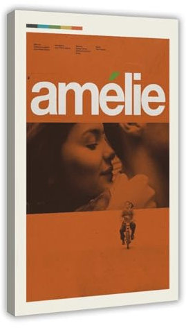 Amelie Filmposter 2 Leinwand Poster Wandkunst Dekor Druck Bild Gemälde für Wohnzimmer Schlafzimmer Dekoration Rahmenstil 30 x 45 cm