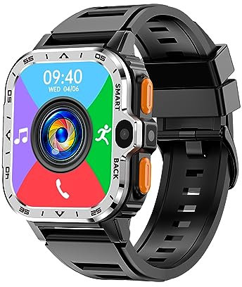 Rainbuvvy 4G LTE Smart Watch 2.03 IPS Large Screen SP9832E 4GB+64GB 8.0MP Dual Camera Android 8.1 Smartwatch USB File Transfer WiFi GPS Fitness Watch Men (Silver, 4GB+64GB)