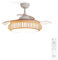 CREATE / WIND CLEAR RATTAN/Ventilateur de plafond avec lumière et télécommande, blanc osier ovale / 40W, silencieux, Ø108, 6 vitesses, minuterie, pales retractables, moteur DC, fonction été-hiver