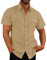 Cotton Linen Shirts - Men's Casual Short Sleeve Button Down Hawaiian Solid Henley Blouses - Regular Fit Clearance Sizes 8-22