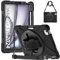 Gerutek Coque Antichoc pour iPad Air 7ème/6ème Gén 11 Pouces M3 (2025)/M2 (2024)/Air 5ème/Air 4ème 10.9, Étui Armure Robuste avec Support Rotatif, Dragonne et Bandoulière Réglable, Porte-Stylet, Noir