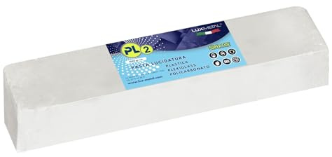 Lux Metal - Schleifpaste für Kunststoff PL2 1 KG S. Feinpolieren Transparentes Plexiglas Polieren von Polycarbonat-Kunststoff Kratzer entfernen Kunststoff Plexiglas-Schleifpaste Erneuern