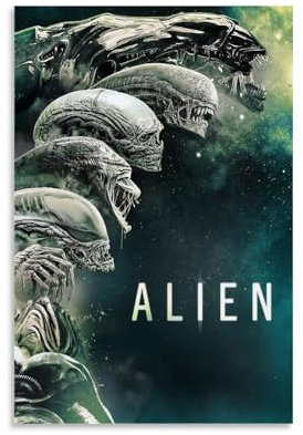 CTATOGE Poster mit Alien-Science-Fiction-Horrorfilmen, Leinwandgemälde, Wandkunst, Bild, Heimdekoration, Druck für Schlafzimmer, Wohnzimmer, 30 x 45 cm, ungerahmter Stil