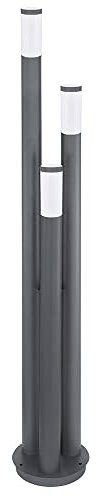 Außenleuchte Stehlampe Wegeleuchte außen Gartenlampen anthrazit IP44, Edelstahl Kunststoff opal modern, 1x LED warmweiß, DxH 28x170cm