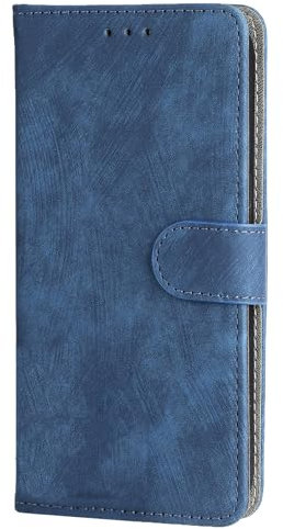BEEJTUNY Leather Case For Blackview wave 8C, Wallet Function with RFID Protection, Magnetic Closing Shell, Built-in TPU Protective Cover.Blue