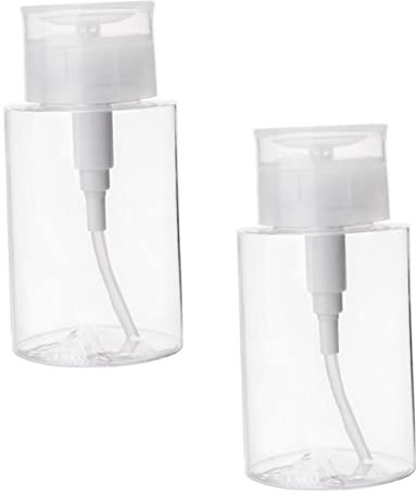 WEKADRIN Reusable Pump Dispenser Bottles for Cleansing Water Makeup Remover and Nail Polish Remover Travel Friendly Empty Bottles for Toiletries and Cosmetics