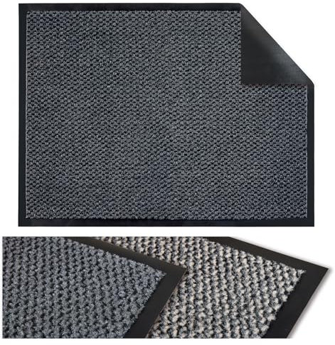 Tapis Entrée Paillasson Anti-Poussière Antidérapant- Tapis Porte Intérieur/Extérieur 40X60 cm Noir