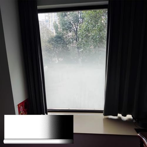 Fensterfolie 152 Cm Hohe, Verlaufende Sichtschutzfolie für Fenster, 61–915 Cm Breite Einweg-Glasaufkleber-Dekorfolien, Selbstklebende, Stufenweise Verlaufende Sichtschutzfolie für Das Homeoffice(WxH-1