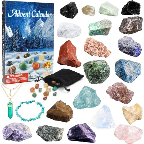 Aitsite Edelstein KalenderAdventskalender, 24 Tage Adventskalender Edelsteine Kinder, Adventskalender National Geographic, SteineAdventskalender für Familie und Freunde Weihnachtsgeschenke