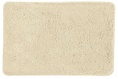 Kleine Wolke Badteppich Scott Natur 50 x 40 cm | OEKO-TEX zertifiziert, rutschhemmende Unterseite, für Fußbodenheizung, maschinenwaschbar, 100% Polyester