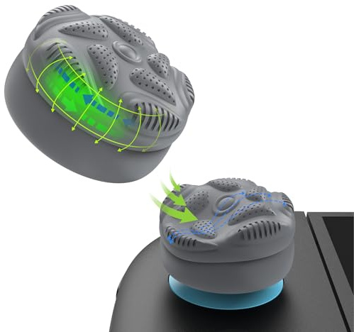 PlayVital pour Switch 2 Manette Capuchon Joystick,Thumbstick Grip Cover pour Nintendo Switch 2 Accessoires Joycon,4 PCS Thumbs Cushion Caps Stick Analogique-Gris