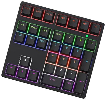 Oxtxuzdm Corded Mechanical Numeric Keypad 34-Key Compact Numpad for Business Laptop Gaming Numeric Input Tasks USB Number Pad