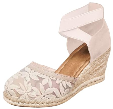 Uwdiohq Sandali Da Donna Con Zeppa, Estivi Plateau Spesso, Tacco, Casual Alla Fibbia. Pantofole Estive Chiuse Espadrillas Platform Zeppa Camminata Espadrilles Trekking Sandalo Chiuso Scarpe