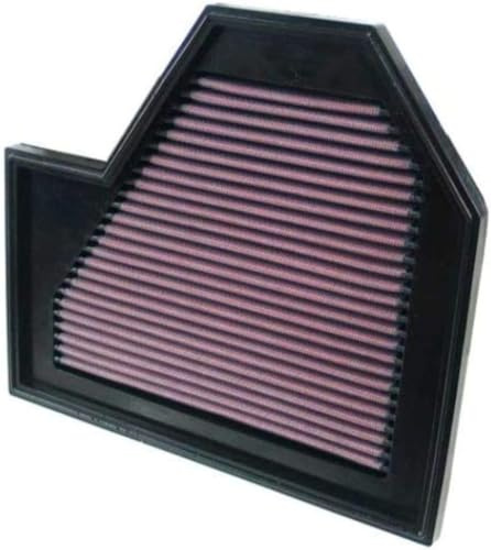 K&N 33-2352 Waschbarer und wiederverwendbarer KFZ Tauschluftfilter Rot | Kompatibel mit: BMW 5, 5 Touring, 6, 6 Cabriolet