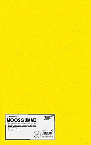 folia 231012 - Moosgummi, 2 mm, ca. 20 x 29 cm, 10 Bögen, zitronengelb - ideal für vielseitige Bastelarbeiten