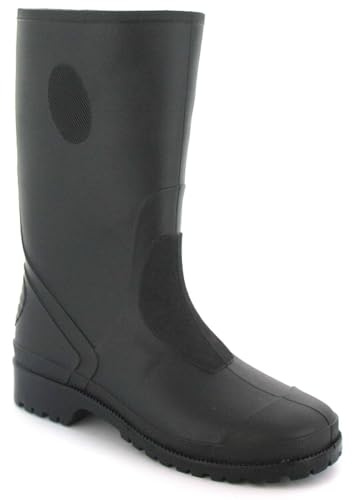 Wynsors Paddy Boys Plain Black Wellies - Long Leg Wellingtons Kids Boots. Comfy & Durable Boys Slip-On Wellington Boots for Winter