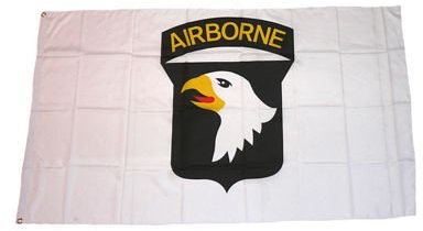 Fahne/Flagge 101st Airborne USA weiß NEU 90 x 150 cm