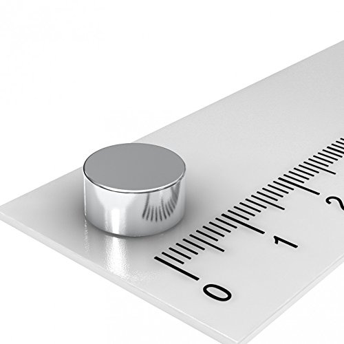 50 x Neodym Scheiben Magnet, 10 x 5 mm, vernickelt, Grade N52, starker Magnet für Pinnwand, Haushalt und Büro