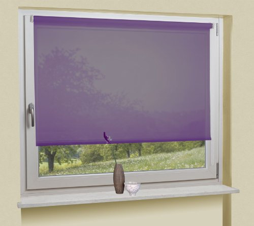 Seitenzugrollo Klemmfix Kettzugrollo Klemm Rollo ohne Bohren lichtdurchlässig, 160x175, Lila, 62010