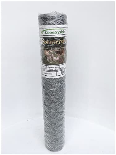 F&G Supplies 50m roll of 90cm (3ft) tall 50mm Hexagonal Galvanised wire chicken rabbit mesh netting