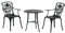 InkO Gartenmöbel Aluguss Bistro Set Rose Bronze mit Arm Braun
