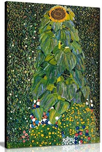 Kunstdruck Sonnenblume von Gustav Klimt, Bild auf Leinwand, A0 91x61cm (36x24in)