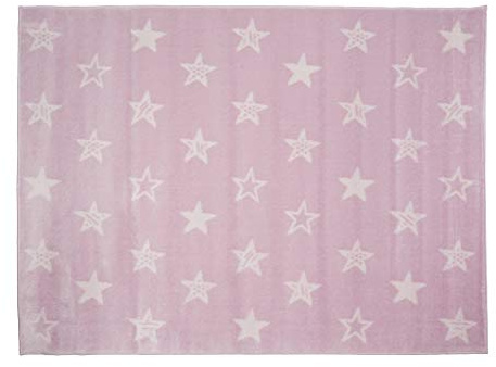 Aratextil Sterne Kinderteppich, Acryl, Pink, 120 x 160 cm