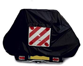 Motor home / Caravan 2 Bike Cover with Webbings For Tow Ball or A Frame Mounted Style Bike Racks (Black With Clear Pocket)