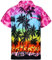 V.H.O. Funky Chemise-Hawaienne, Manche-Courte, Beach, Rose-Éclectique, L