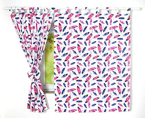 BABYLUX Kinderzimmer VORHANGE mit Schlaufen Kinder und Baby Gardinen 2x 120x160 cm (99. Feder)