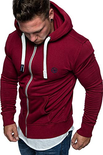 Amaci&Sons Herren Zipper Kapuzenpullover Sweatjacke Pullover Hoodie Sweatshirt 1-04029