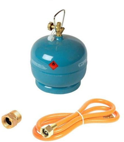 VITKOVICE MILMET S.A 2 kg Leere befüllbare Gasflasche Propan Grill Camping + Adapter + Umfüllschlauch