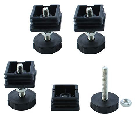 sourcing map 4Stk. Nivellierfüße 40x40mm Vierkantrohr-Einsatz Einstellbares Nivelliergerät
