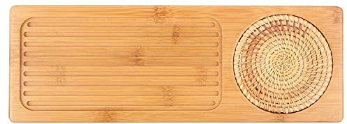 Rectangular Tea Tray Tragbares Kung Fu Tablett mit Rutschhemmender Rattan-Teekanne Mat Servierplatten MEHRWEG VERPACKUNG